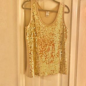 Sequined front tank women’s size